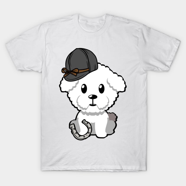 Funny furry dog is ready to ride a horse T-Shirt by Pet Station